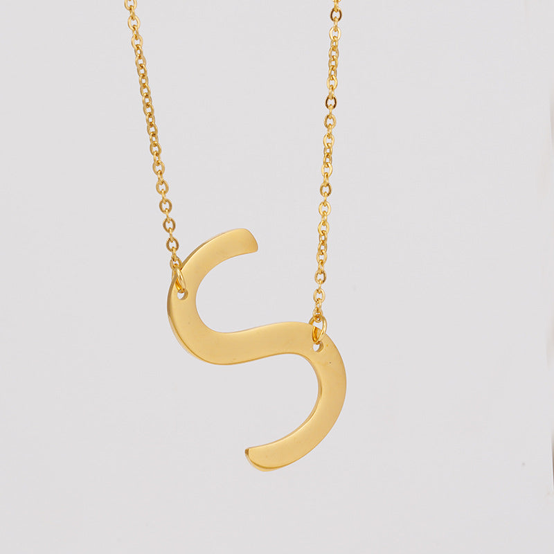 Simple Style Letter Stainless Steel Necklace Plating Stainless Steel Necklaces