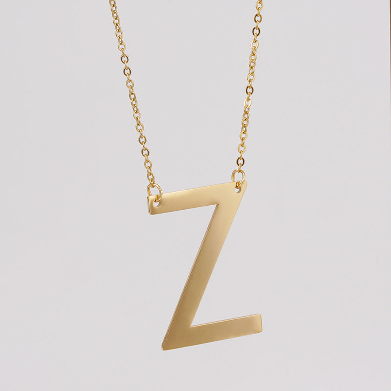 Simple Style Letter Stainless Steel Necklace Plating Stainless Steel Necklaces