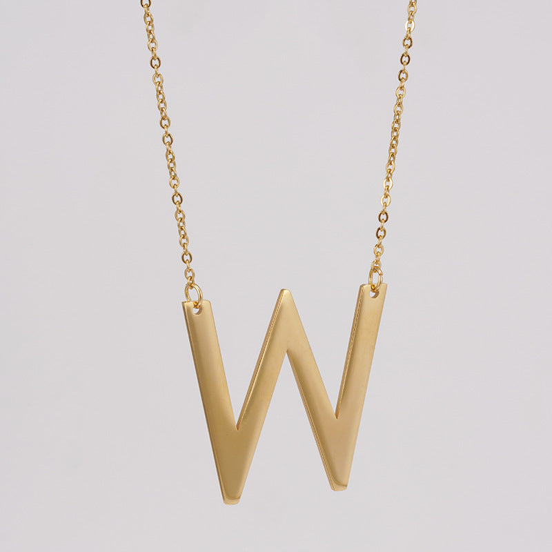 Simple Style Letter Stainless Steel Necklace Plating Stainless Steel Necklaces