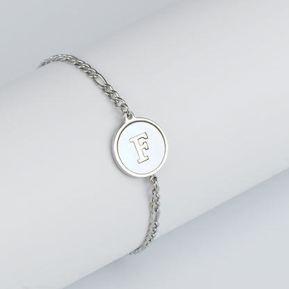 Simple Style Letter Stainless Steel Inlay Shell Bracelets