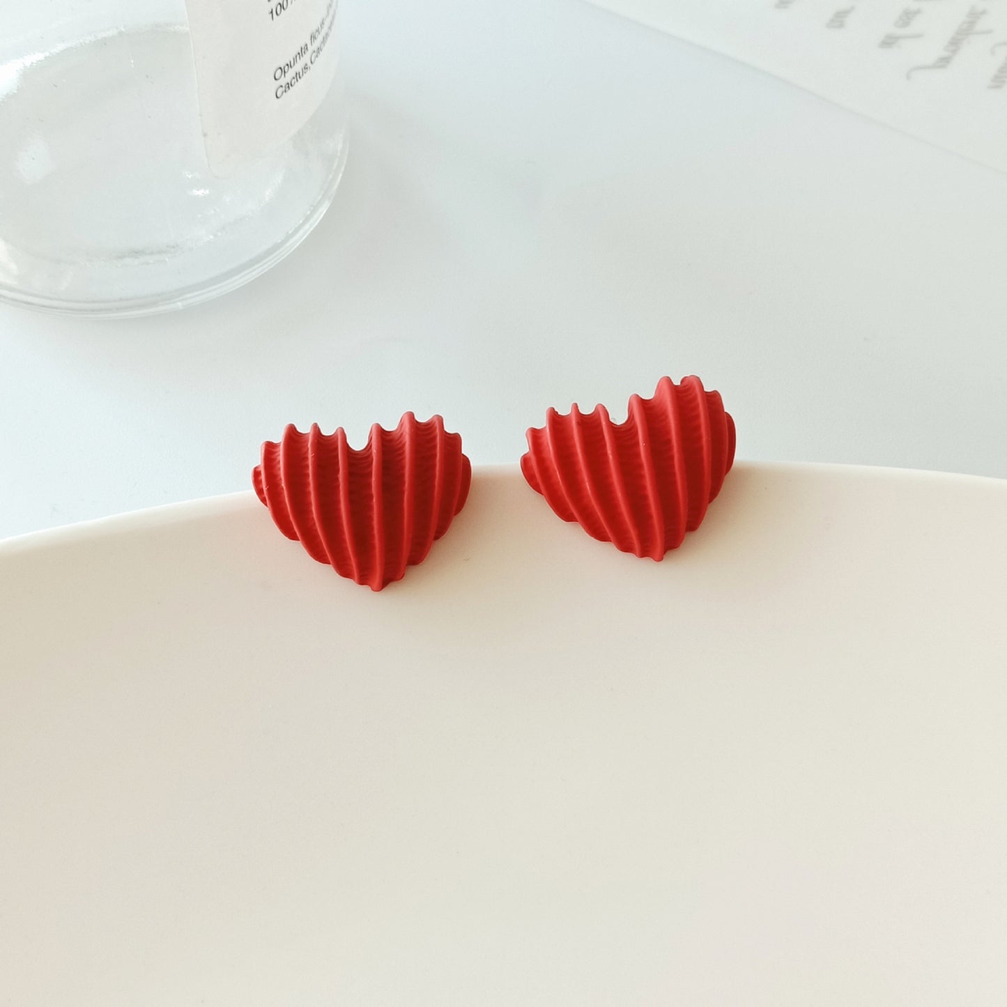 Simple Style Heart Shape Alloy Stoving Varnish Ear Studs