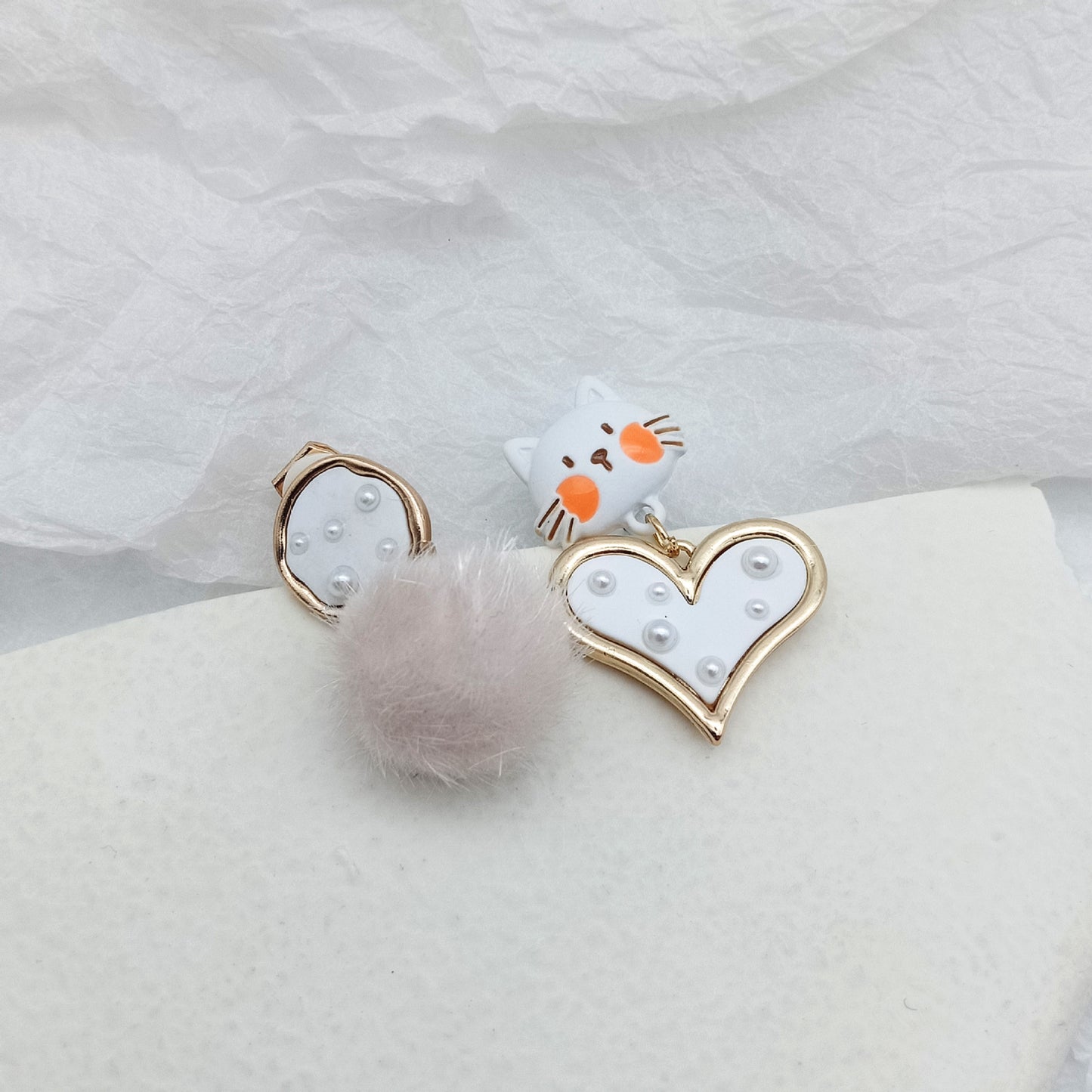 Cute Heart Shape Alloy Stoving Varnish Drop Earrings