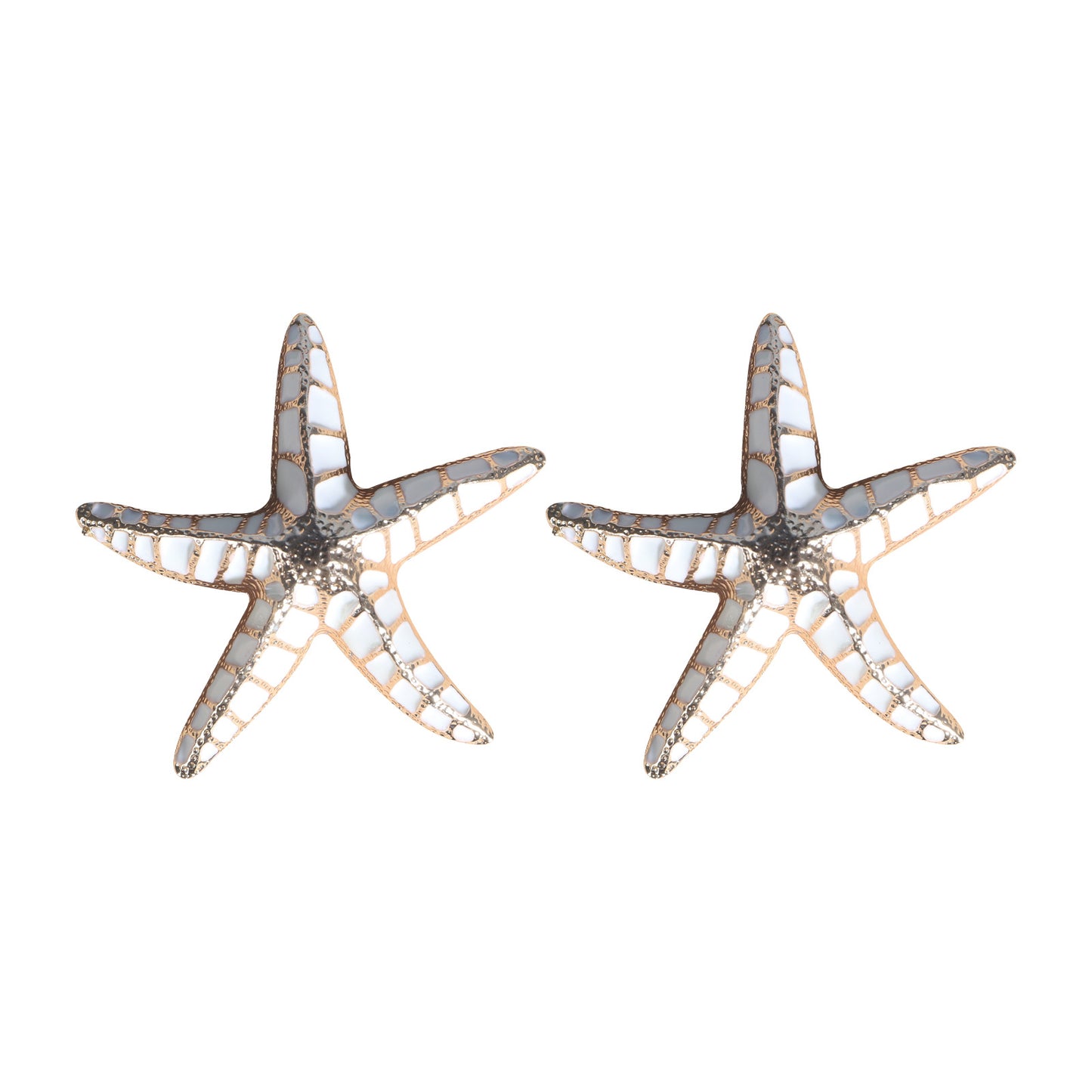 Fashion Starfish Alloy Enamel Ear Studs 1 Pair