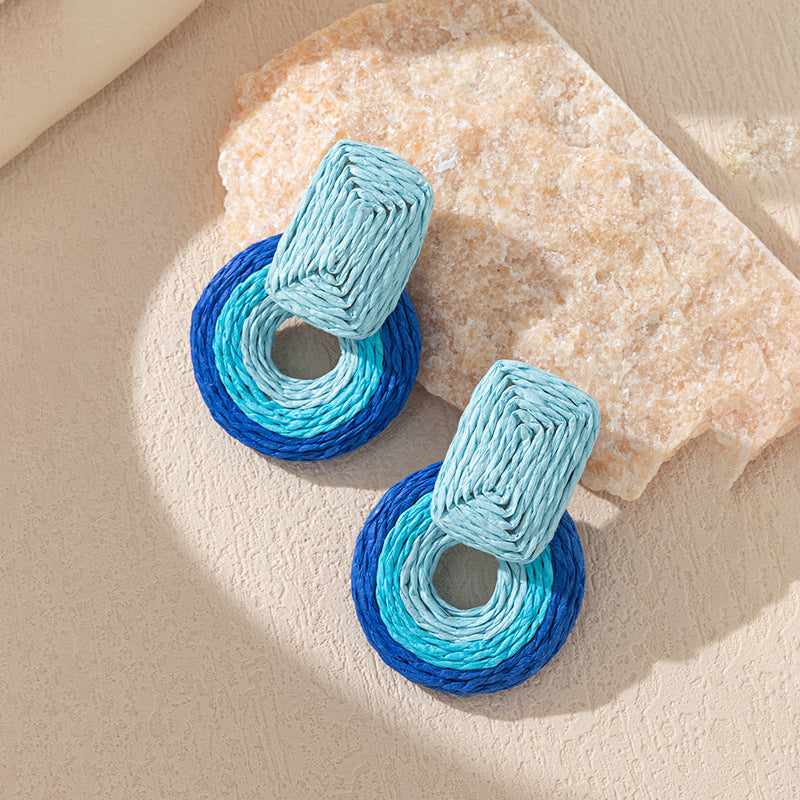 Retro Solid Color Wax Line Drop Earrings