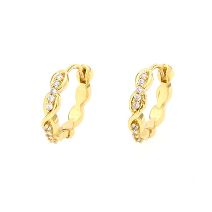 1 Pair Casual Simple Style Heart Shape Plating Inlay Copper Zircon 18k Gold Plated Earrings