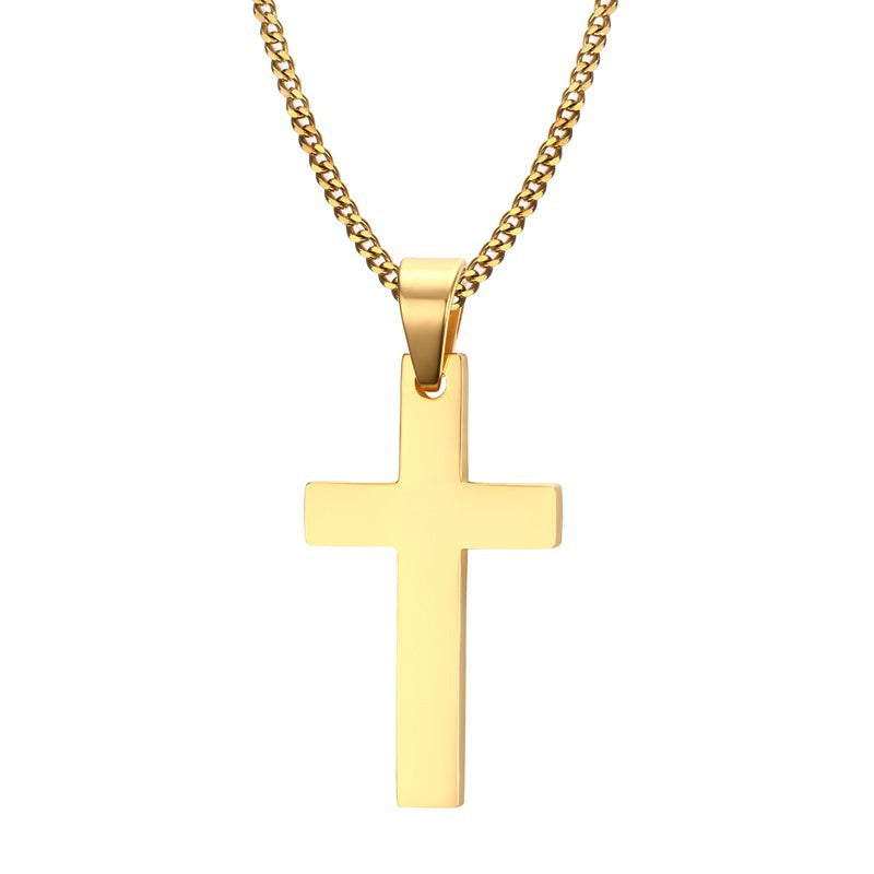 Simple Style Cross Stainless Steel Pendant Necklace Plating Stainless Steel Necklaces