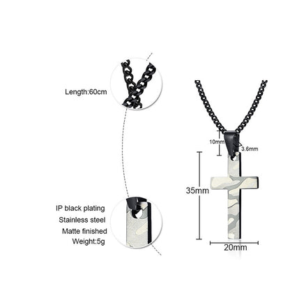 Simple Style Cross Stainless Steel Pendant Necklace Plating Stainless Steel Necklaces