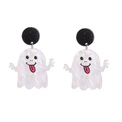 Fashion Pumpkin Letter Ghost Patchwork Arylic Earrings