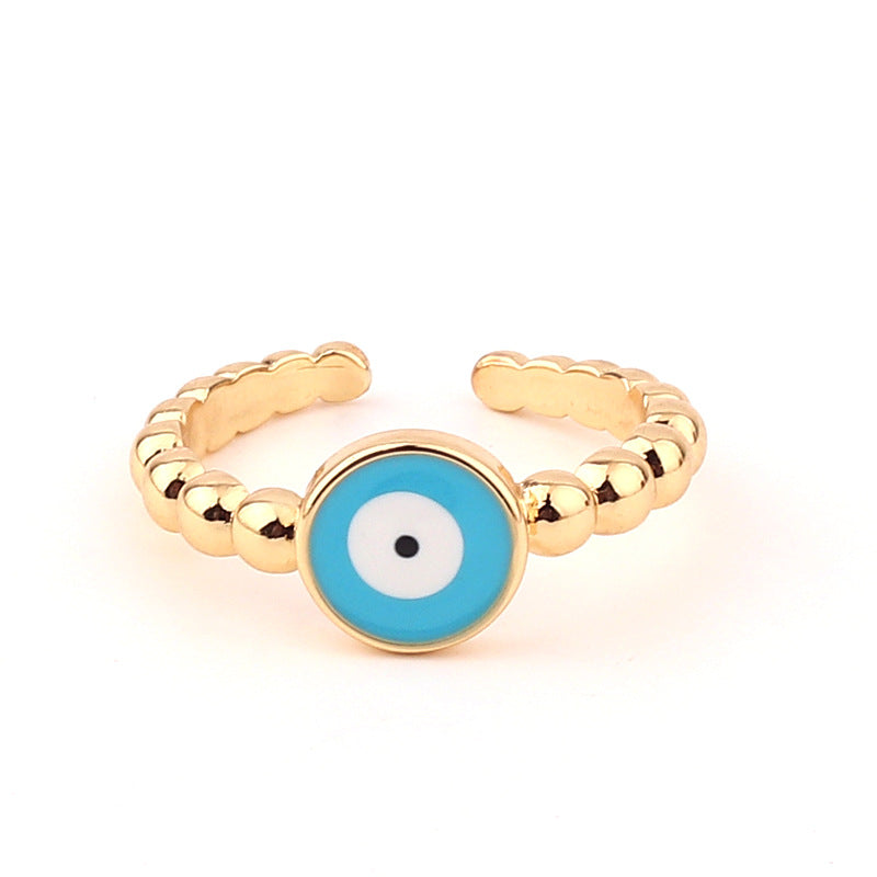 Fashion Devil's Eye Copper Open Ring Enamel Copper Rings