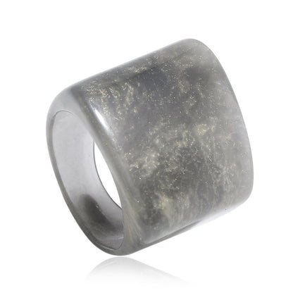 Korean Retro Resin Niche Design Index Finger Ring Fashion Temperament Simple Trend Acrylic Ring