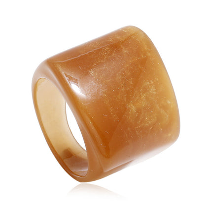 Korean Retro Resin Niche Design Index Finger Ring Fashion Temperament Simple Trend Acrylic Ring