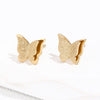 Sweet Butterfly Stainless Steel Ear Studs Three-dimensional Stainless Steel Earrings 1 Pair