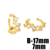 Fashion Solid Color Copper Ear Clips Plating Inlay Zircon Copper Earrings