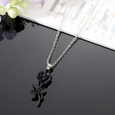 Retro Rose Alloy Stoving Varnish Alloy Women's Earrings Necklace 1 Pair