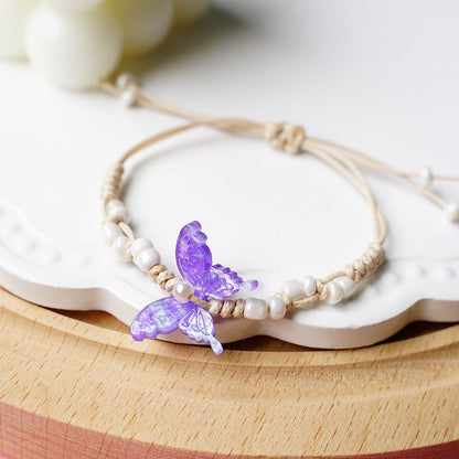 Fashion Butterfly Alloy Beaded Women's Bracelets