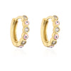 Fashion Devil's Eye Copper Enamel Gold Plated Zircon Hoop Earrings 1 Pair