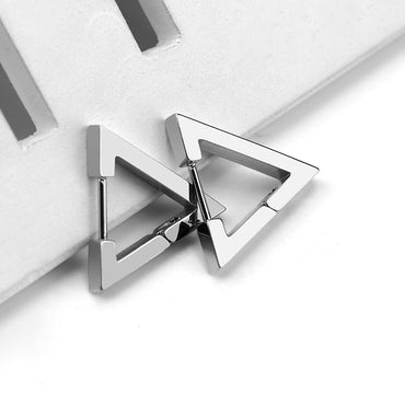Simple Style Triangle Hexagon Titanium Steel Plating Drop Earrings 1 Pair