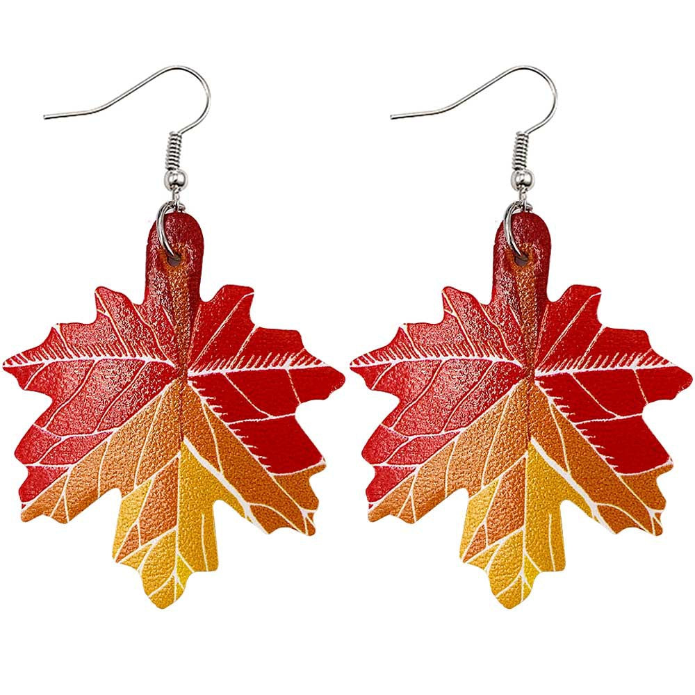 Fashion Pumpkin Pu Leather Printing Women's Drop Earrings 1 Pair