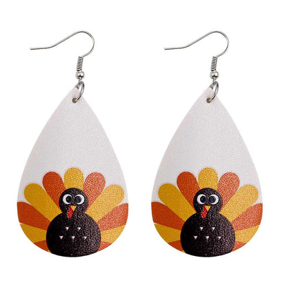 Fashion Pumpkin Pu Leather Printing Women's Drop Earrings 1 Pair