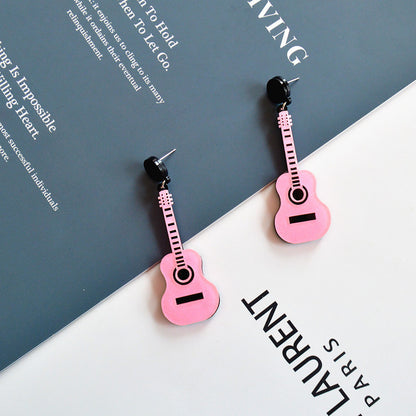 Fashion Guitar Arylic Women's Drop Earrings 1 Pair