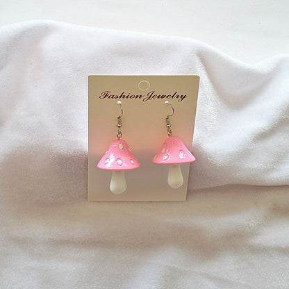Fashion Mushroom Resin Plating Women's Earrings Necklace