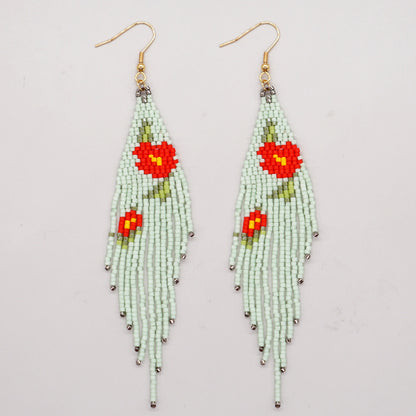 Bohemian Retro Ethnic Miyuki Rice Bead Triangle Earrings