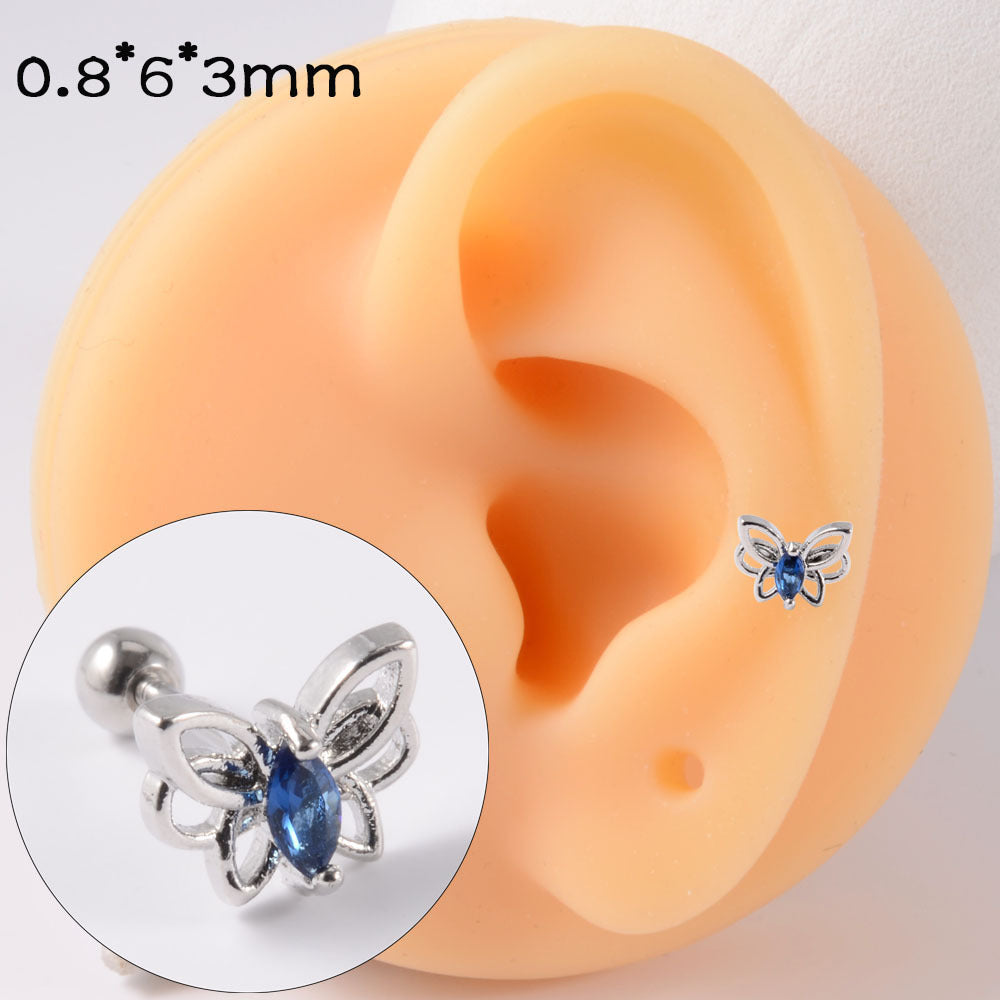 Simple Style Butterfly Stainless Steel Ear Studs Stainless Steel Earrings 1 Piece