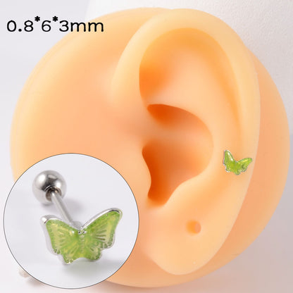 Simple Style Butterfly Stainless Steel Ear Studs Stainless Steel Earrings 1 Piece