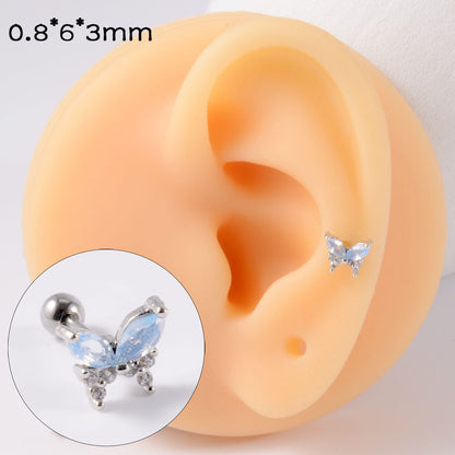 Simple Style Butterfly Stainless Steel Ear Studs Stainless Steel Earrings 1 Piece