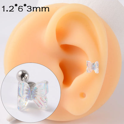 Simple Style Butterfly Stainless Steel Ear Studs Stainless Steel Earrings 1 Piece