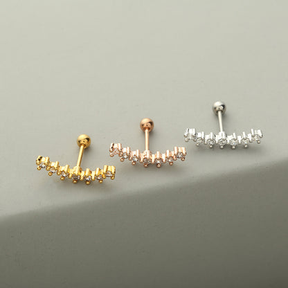 1 Piece Fashion Solid Color Inlay Copper Zircon Ear Studs