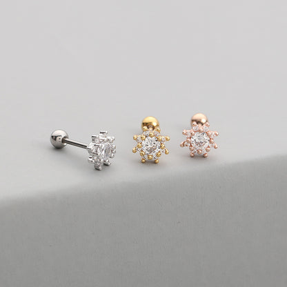 1 Piece Fashion Star Inlay Copper Zircon Ear Studs