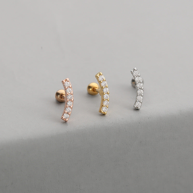 1 Piece Fashion Star Inlay Copper Zircon Ear Studs