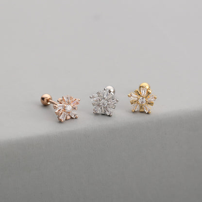 1 Piece Fashion Star Inlay Copper Zircon Ear Studs