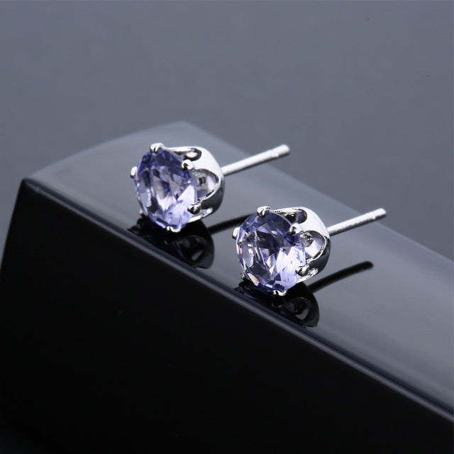 Simple Style Geometric Metal Inlay Artificial Gemstones Women's Ear Studs 1 Pair