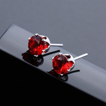 Simple Style Geometric Metal Inlay Artificial Gemstones Women's Ear Studs 1 Pair