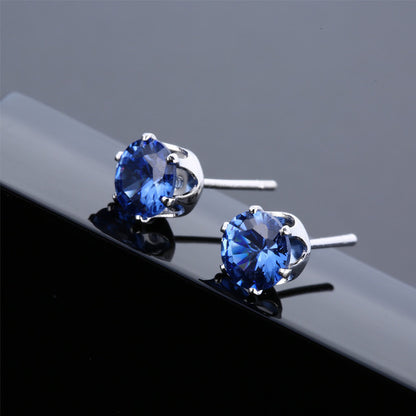 Simple Style Geometric Metal Inlay Artificial Gemstones Women's Ear Studs 1 Pair