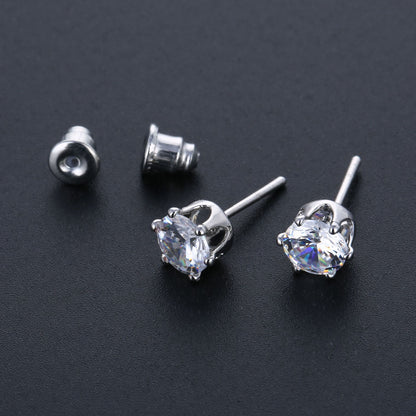 Simple Style Geometric Metal Inlay Artificial Gemstones Women's Ear Studs 1 Pair