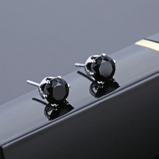 Simple Style Geometric Metal Inlay Artificial Gemstones Women's Ear Studs 1 Pair