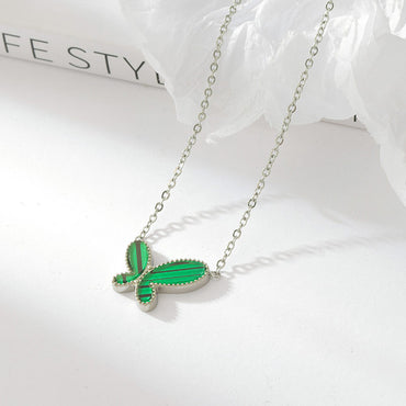 Sweet Simple Style Butterfly Stainless Steel Plating Gold Plated Pendant Necklace