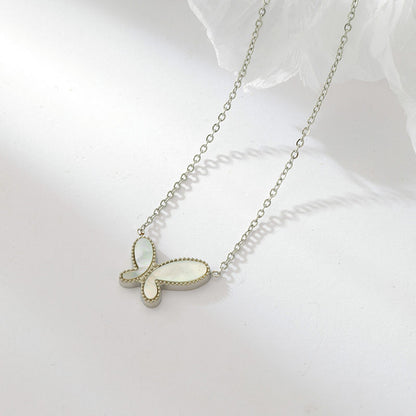 Sweet Simple Style Butterfly Stainless Steel Plating Gold Plated Pendant Necklace