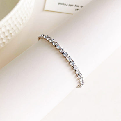 Fashion Geometric Titanium Steel Inlay Zircon Bracelets