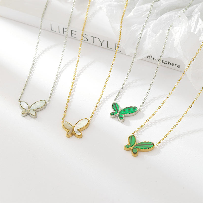 Sweet Simple Style Butterfly Stainless Steel Plating Gold Plated Pendant Necklace