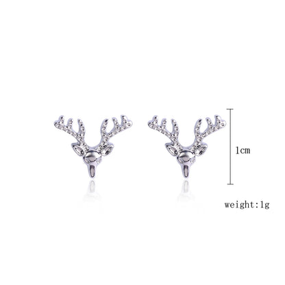 Fashion Christmas Tree Santa Claus Snowflake Alloy Inlay Rhinestones Women's Ear Studs