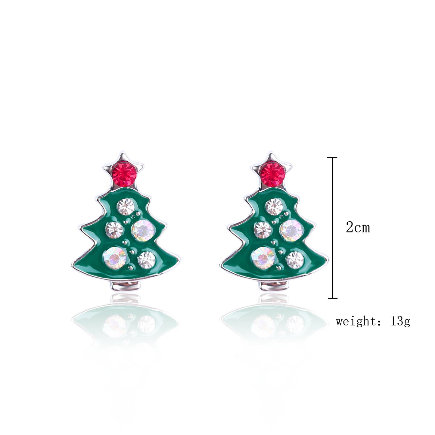 Fashion Christmas Tree Santa Claus Snowflake Alloy Inlay Rhinestones Women's Ear Studs