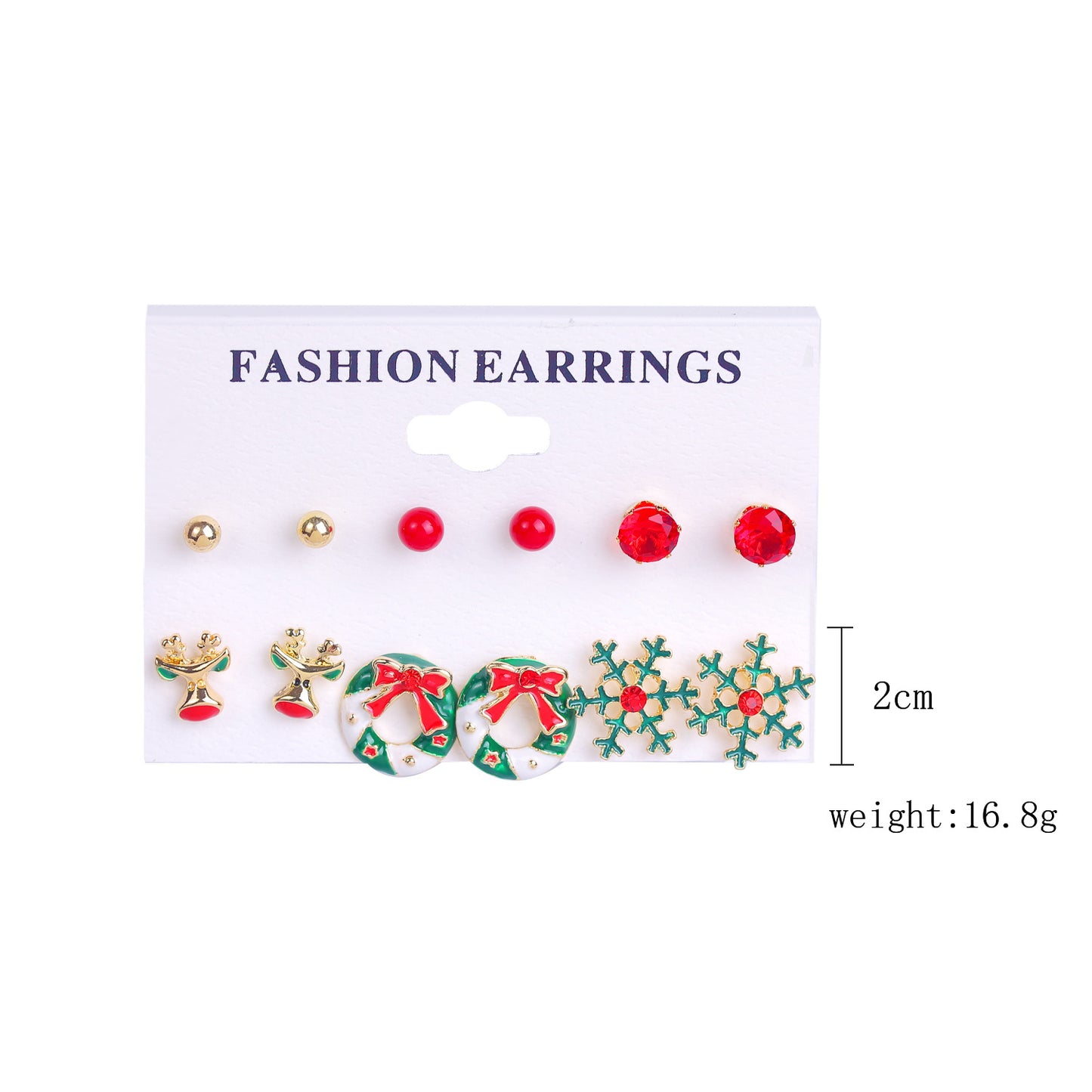 Fashion Christmas Tree Santa Claus Snowflake Alloy Inlay Rhinestones Women's Ear Studs