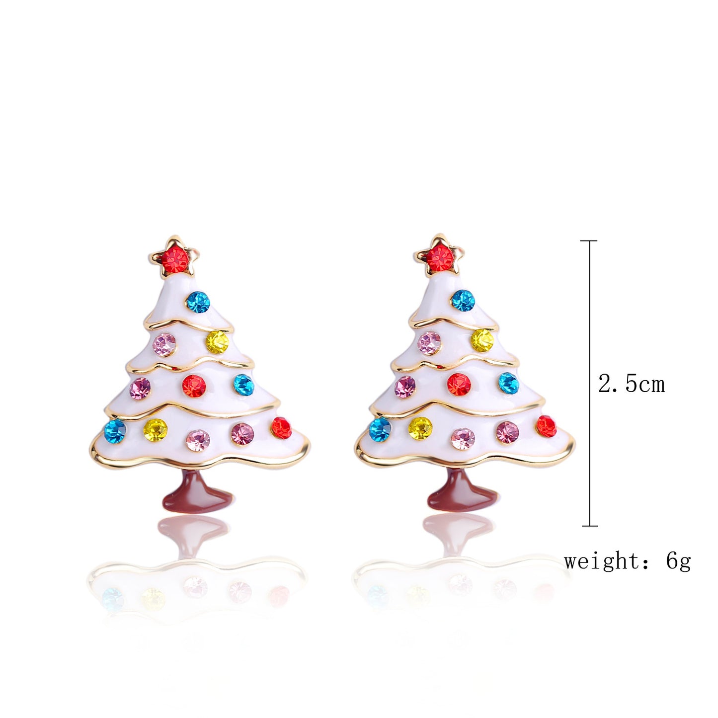 Fashion Christmas Tree Santa Claus Snowflake Alloy Inlay Rhinestones Women's Ear Studs