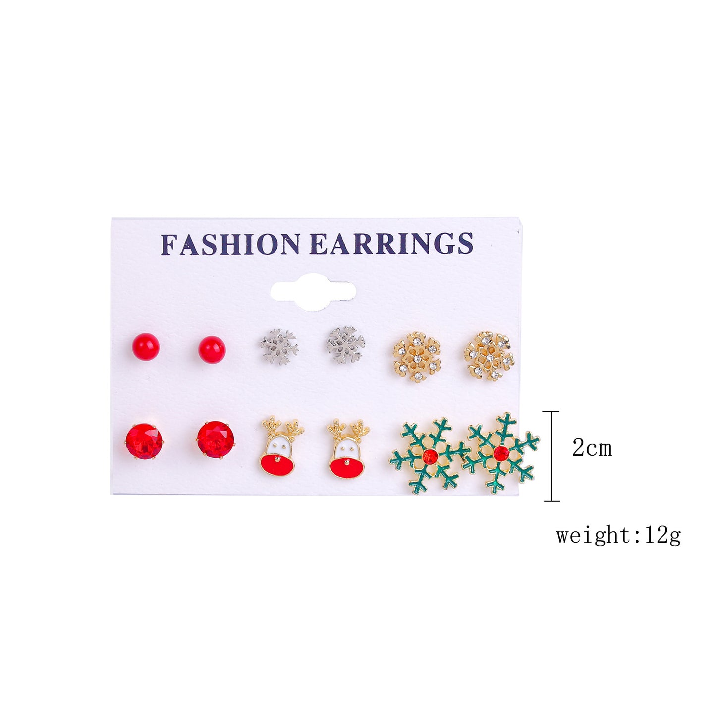 Fashion Christmas Tree Santa Claus Snowflake Alloy Inlay Rhinestones Women's Ear Studs