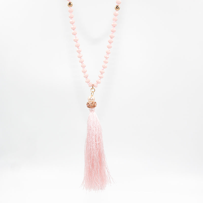 Fashion Tassel Artificial Crystal Imitation Pearl Alloy Beaded Handmade Zircon Women's Layered Necklaces 1 Piece