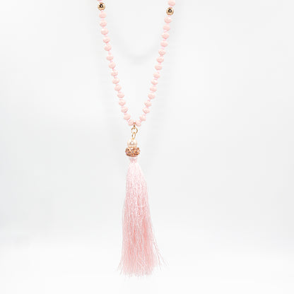 Fashion Tassel Artificial Crystal Imitation Pearl Alloy Beaded Handmade Zircon Women's Layered Necklaces 1 Piece